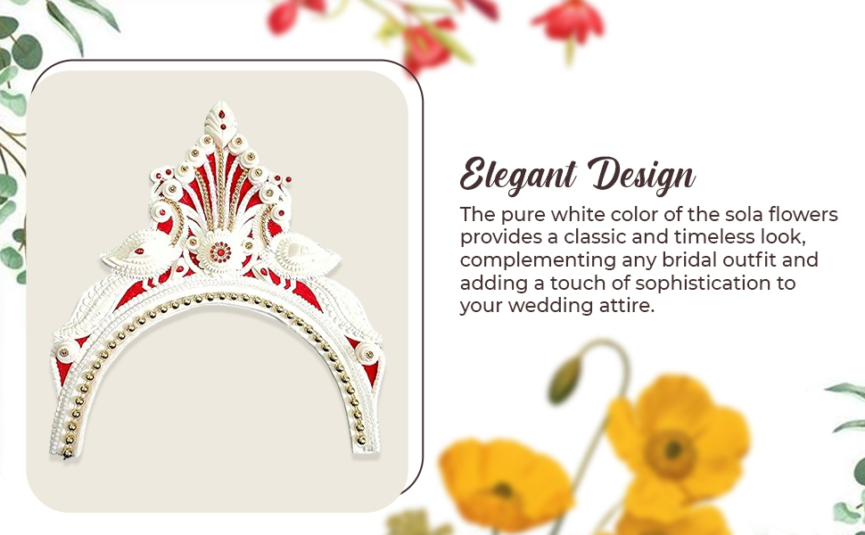 Dulhan's White Sola Crown Hair Accessories SPN-JGSP