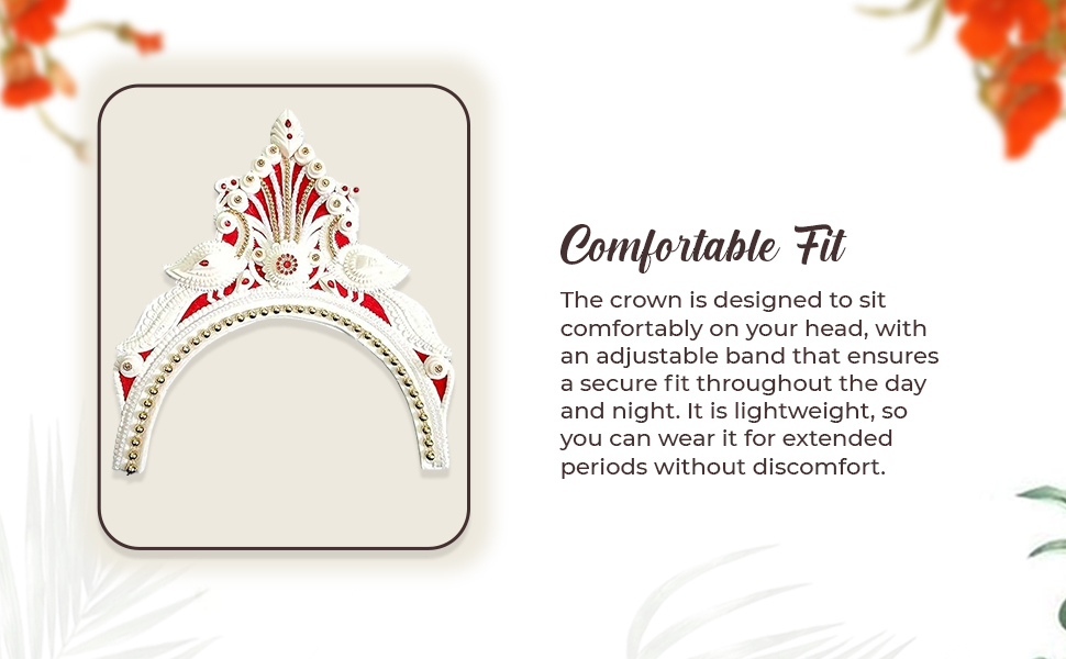 Dulhan's White Sola Crown Hair Accessories SPN-JGSP