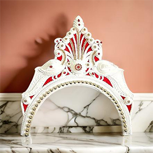 Dulhan's White Sola Crown Hair Accessories SPN-JGSP