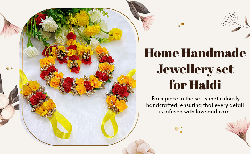 Artificial Flowers Design Jewellery set for Women & Girls SPN-JGSP