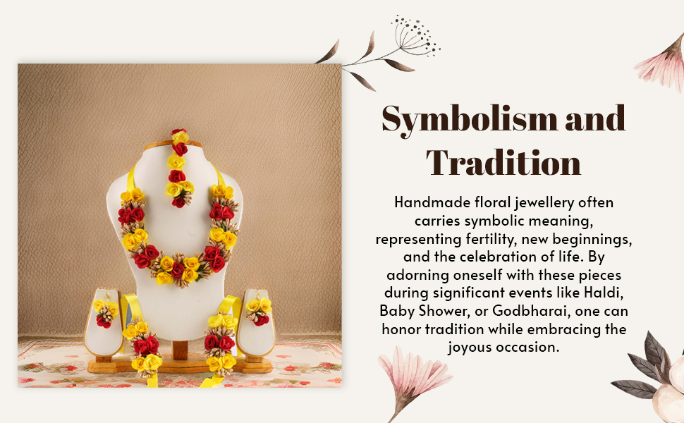 Artificial Flowers Design Jewellery set for Women & Girls SPN-JGSP