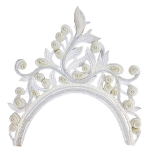 Sola Bridal Crown for Bengali Style, Whi...
