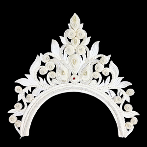 Women's Wedding Bengali White Sola Bridal Crown SPN-JGSP