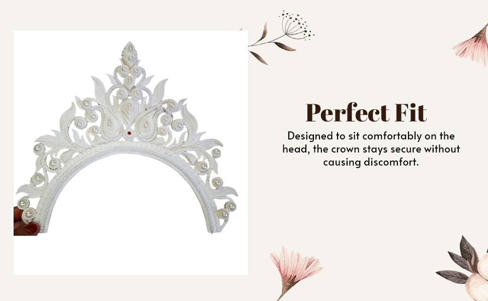 Women's Wedding Bengali White Sola Bridal Crown SPN-JGSP