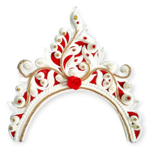 White Bridal Sola Crown Hair Accessories...