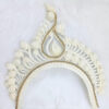 Women's Bengali Wedding Shola Bridal Crown, White Solar Mukut for Bride, Girl's Topor Tiara Hair Accessories, Bangali biyer Mukut - Image 6
