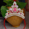 BengCraft Shola Mukut for Baby Girl, Bengali Sola Mukut for Annaprashan, Rice Ceremony White Hair Band Crown for Kids Child Boy - Image 3