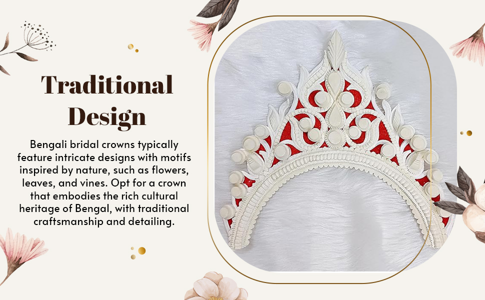 Women Bengali Style Bridal Crown/Mukut/Hair Accessories