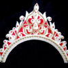 BengCraft Crown Style Design Bridal Mukut Hair Accessories for Bengali Bride Wedding, Red White Golden Shola Biyer Mukut - Image 2