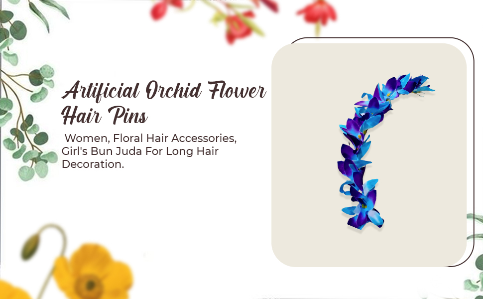 Artificial Orchid Flower Hair Pins for Women, Floral Hair Accessories SPN-JGSP
