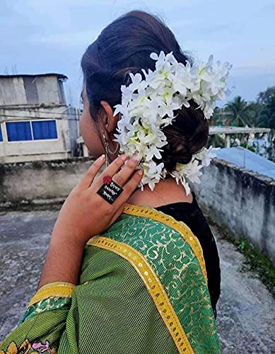 BengCraft Sada Jui White Jasmine Mogra Flower Gajra Hair Accessories for Women, Elegant Floral Hair Clips for Bun and Braided Hairstyles, Perfect Artificial Flowers for Weddings Festivals and Special Occasions - Image 3
