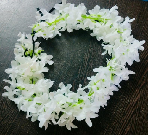 BengCraft Sada Jui White Jasmine Mogra Flower Gajra Hair Accessories for Women, Elegant Floral Hair Clips for Bun and Braided Hairstyles, Perfect Artificial Flowers for Weddings Festivals and Special Occasions - Image 6