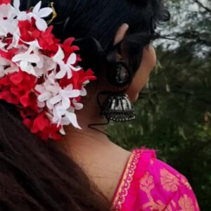 Red White Mixed jasmine Flower Gajra for...