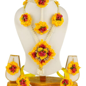 BengCraft Flower Necklace Set with Maang...