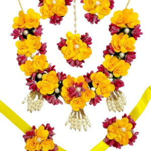 BengCraft Yellow Bridal Floral Jewels Se...