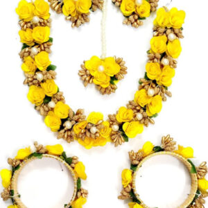 BengCraft Flower Necklace Set with Maang...