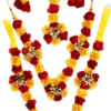 BengCraft Floral Made Flower Jewellery Set with Earrings, bracelet and Maang Tika for Women and Girls for Haldi, Mehandi and sangeet