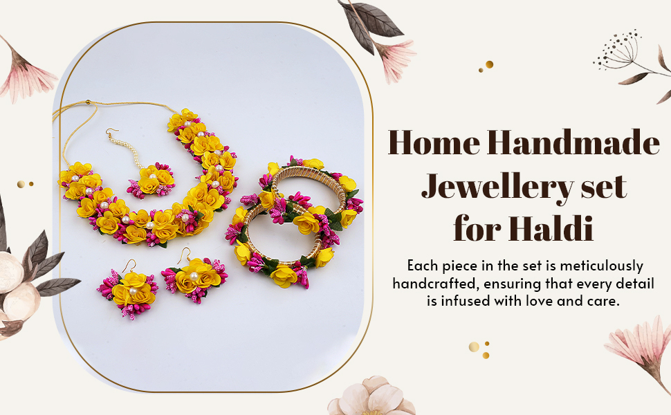 Artificial Flowers Design Jewellery set for Women & Girls SPN-JGSP