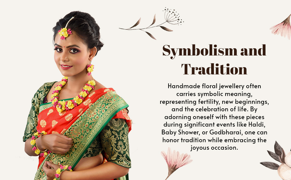 Artificial Flowers Design Jewellery set for Women & Girls SPN-JGSP