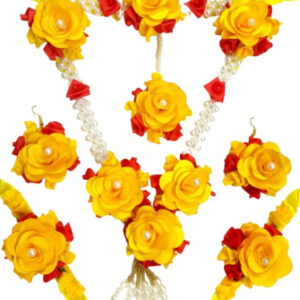 BengCraft Flower Necklace Set with Maang...