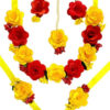 BengCraft Floral flower jewellery set for bridal and bridemates give you royal wedding/haldi/mehndi look wear it jewellery set with Maang Tikka, Earrings, bracelet and nacklace jwelley set