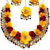 BengCraft Floral new jewellery set for bridal and bridemates (Mehandi/Haldi/Bridal/Baby Shower/Wedding) function and many other functions jewellery set for women necklace,earings,maagtika,bracelet - Image 3
