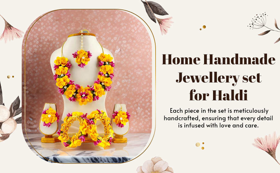Artificial Flowers Design Jewellery set for Women & Girls SPN-JGSP