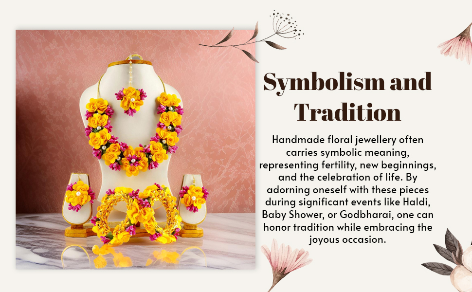 Artificial Flowers Design Jewellery set for Women & Girls SPN-JGSP
