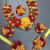 BengCraft Artificial Flower Jewellery for Bride Women's Haldi Mehandi Mehendi Mehndi, Yellow Bridal Floral Jewels Set of Necklace Earrings Maang Tika Bracelets for Mom’s Baby Shower Godh Bharai - Image 5