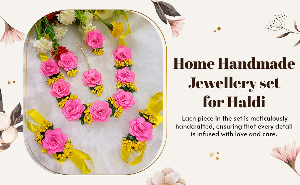 Artificial Flowers Design Jewellery set for Women & Girls SPN-JGSP
