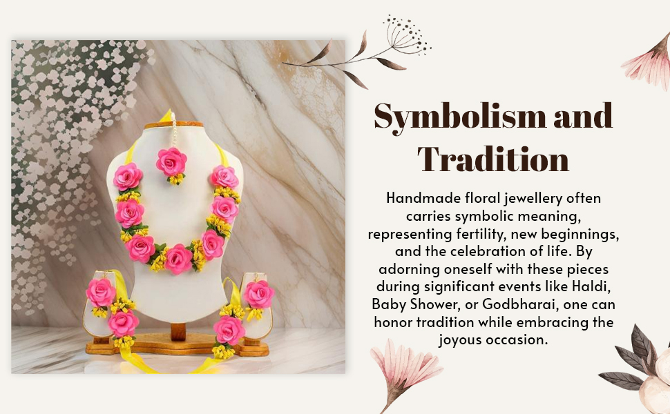 Artificial Flowers Design Jewellery set for Women & Girls SPN-JGSP