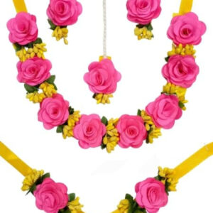 BengCraft Pink Rose Flower Jewellery Set...
