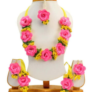 BengCraft Pink Rose Flower Jewellery Set...