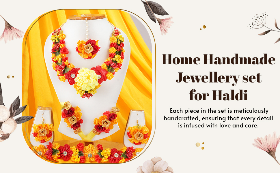 Artificial Flowers Design Jewellery set for Women & Girls SPN-JGSP