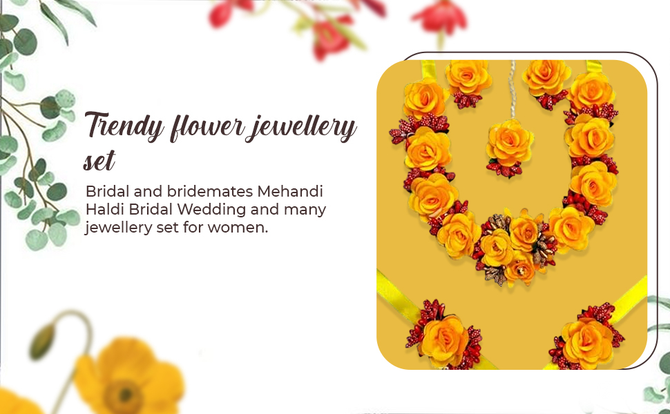 Trendy flower jewellery set for bridal and bridemates SPN-JGSP