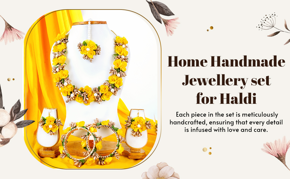 Artificial Flowers Design Jewellery set for Women & Girls SPN-JGSP