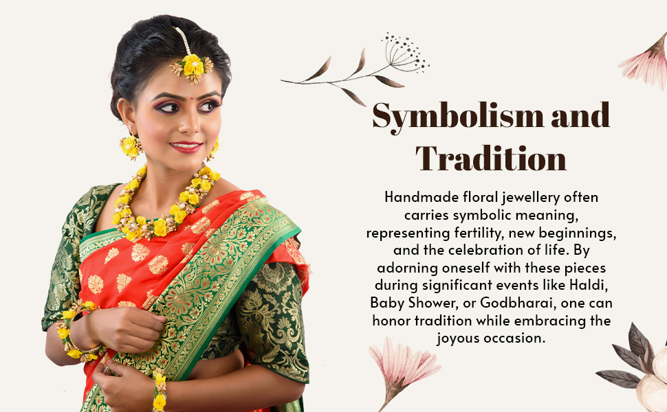 Artificial Flowers Design Jewellery set for Women & Girls SPN-JGSP