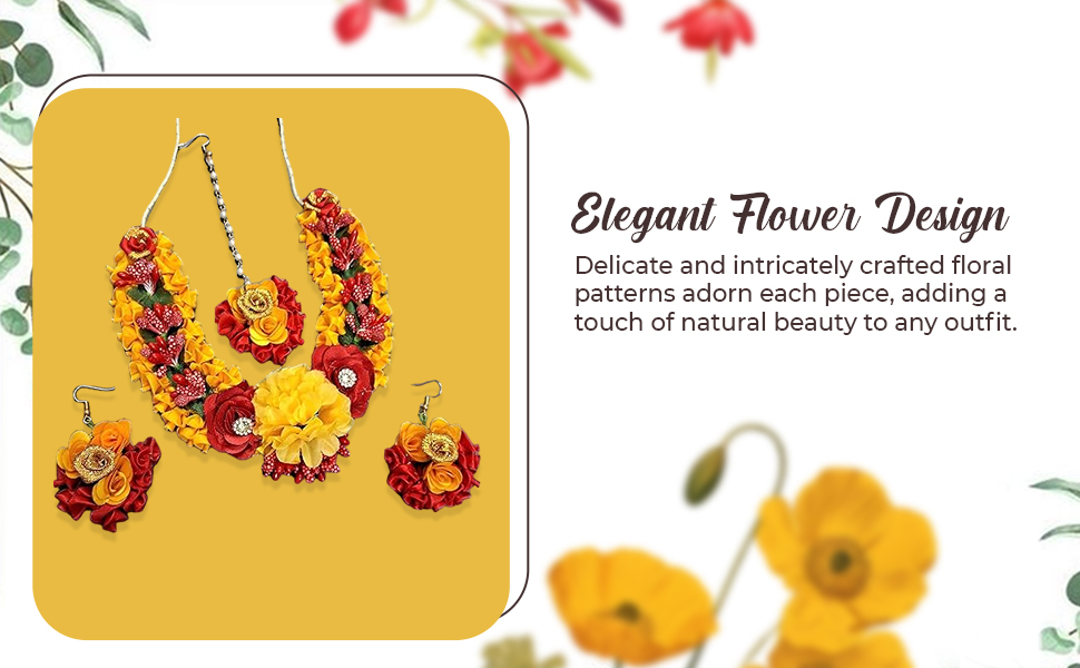 Handmade Flower Jewellery Set for Wedding, Baby shower, Haldi, SPN-JGSP