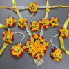 BengCraft Artificial Flower Jewellery for Brides Women's Haldi Weddings Marriages Mehandi Mehndi, Bridal Floral Jewels Set of Necklace Earrings Maang Tika Bracelets for Mom’s Baby Shower Godh Bharai - Image 2