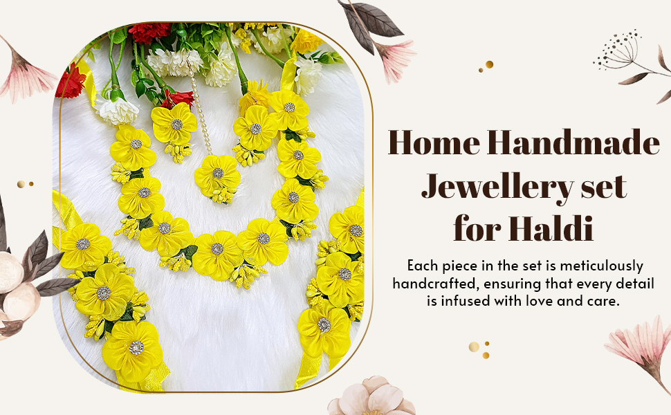 Artificial Flowers Design Jewellery set for Women & Girls SPN-JGSP