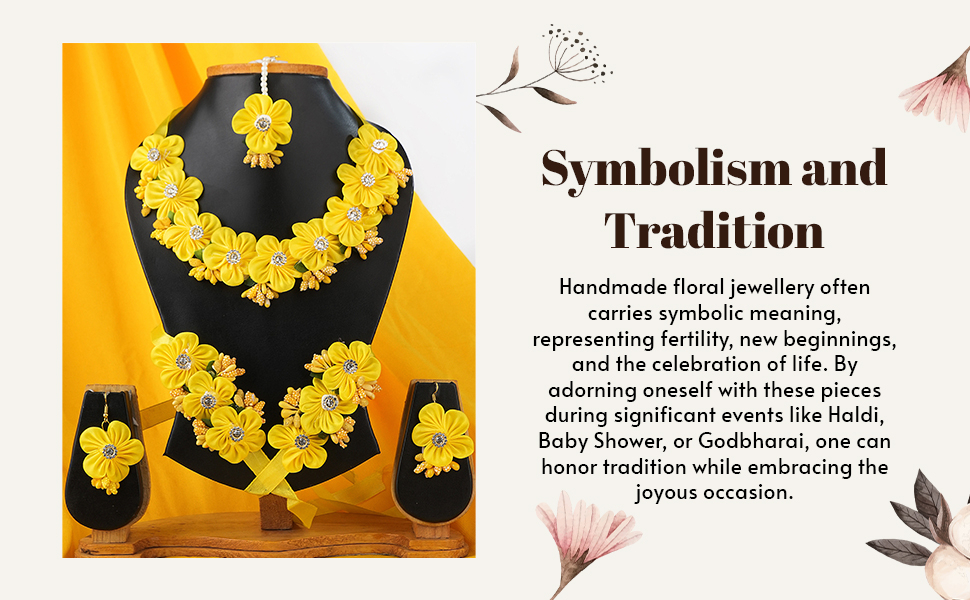 Artificial Flowers Design Jewellery set for Women & Girls SPN-JGSP