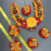 BengCraft Floral Jewellery Set for Bride, Artificial Flower Jewellery for Haldi Mehndi jewelry for Mom, Women Bridal Jewellery Set - Image 4