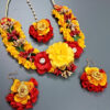 BengCraft Floral Jewellery Set for Bride, Artificial Flower Jewellery for Haldi Mehndi jewelry for Mom, Women Bridal Jewellery Set - Image 6