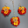 BengCraft Floral Jewellery Set for Bride, Artificial Flower Jewellery for Haldi Mehndi jewelry for Mom, Women Bridal Jewellery Set - Image 8