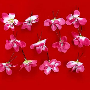 Artificial Pink Orchid Flower Hair Pins ...