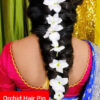 BengCraft White Orchid flower Hair Pin For Women's Bun and Stylish Pin for Long Hair White Pack of 12 - Image 2