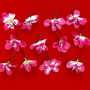 Artificial Pink Orchid Flower Hair Pins ...