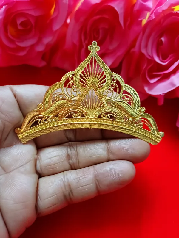 Golden Mukut Crown for God Goddess and Kids
