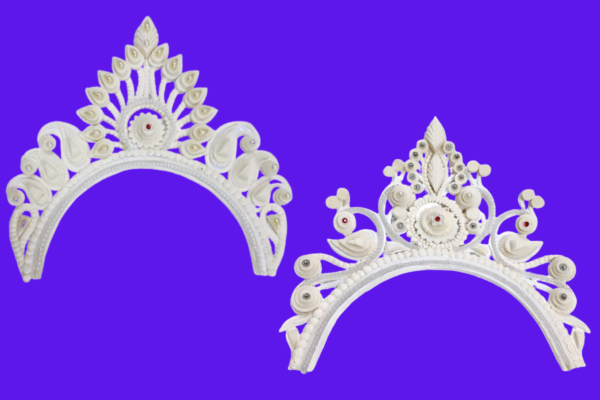 Traditional Bridal Mukut, Wedding Headgear, Handcrafted Women Hair Accessory - Image 3